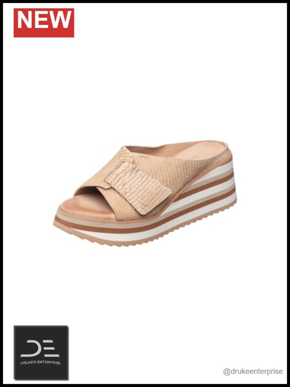 Women's Leather Slingback Wedge Sandals Platform 2" Heel Open Toe Slip-On